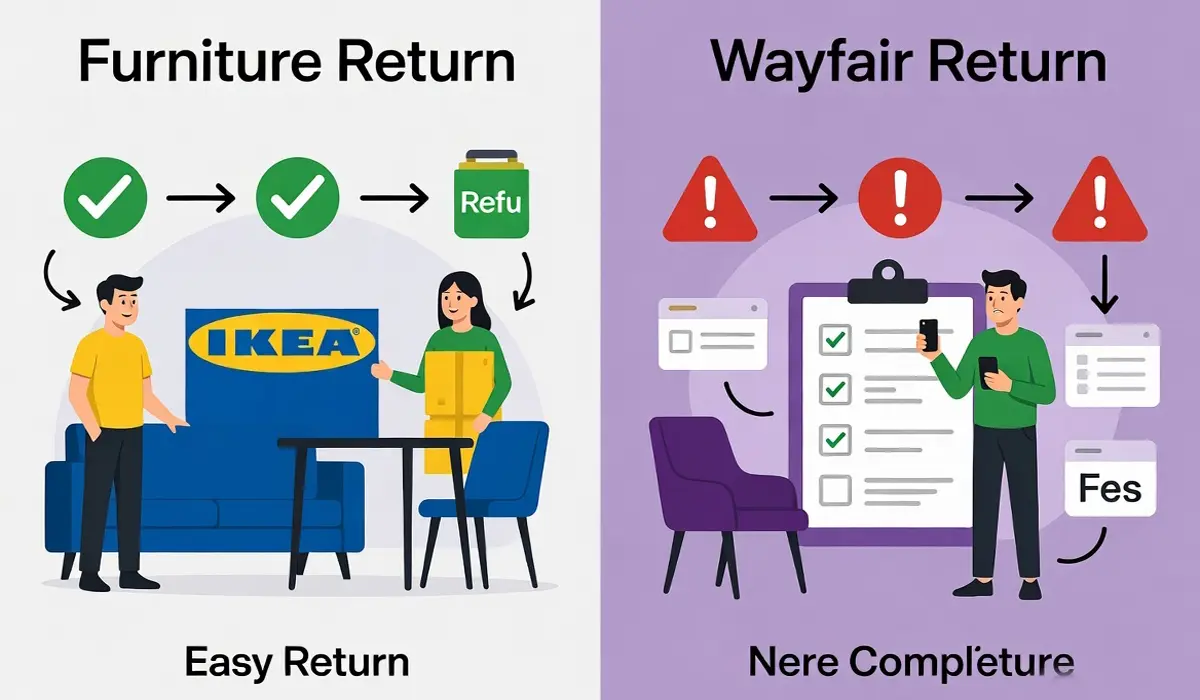 Furniture return policy guide IKEA Wayfair